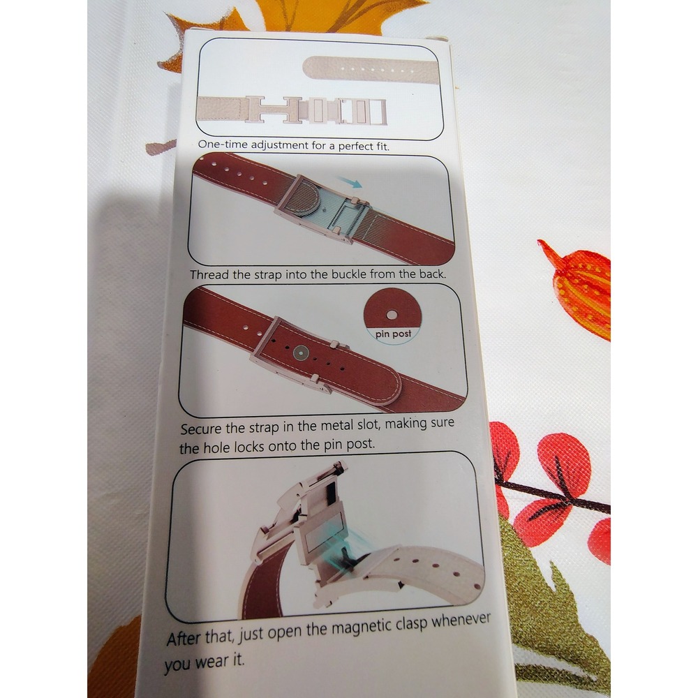 Chanchy Premium Magnetic Leather Band 38mm Smartwatch Strap Beige